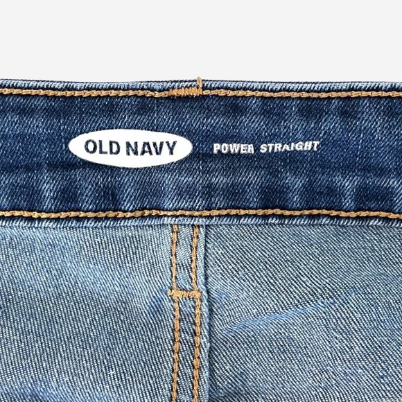 Old Navy Womens Power Straight Ripped Distressed Jeans Size 12 Long Straight Leg - Picture 5 of 11